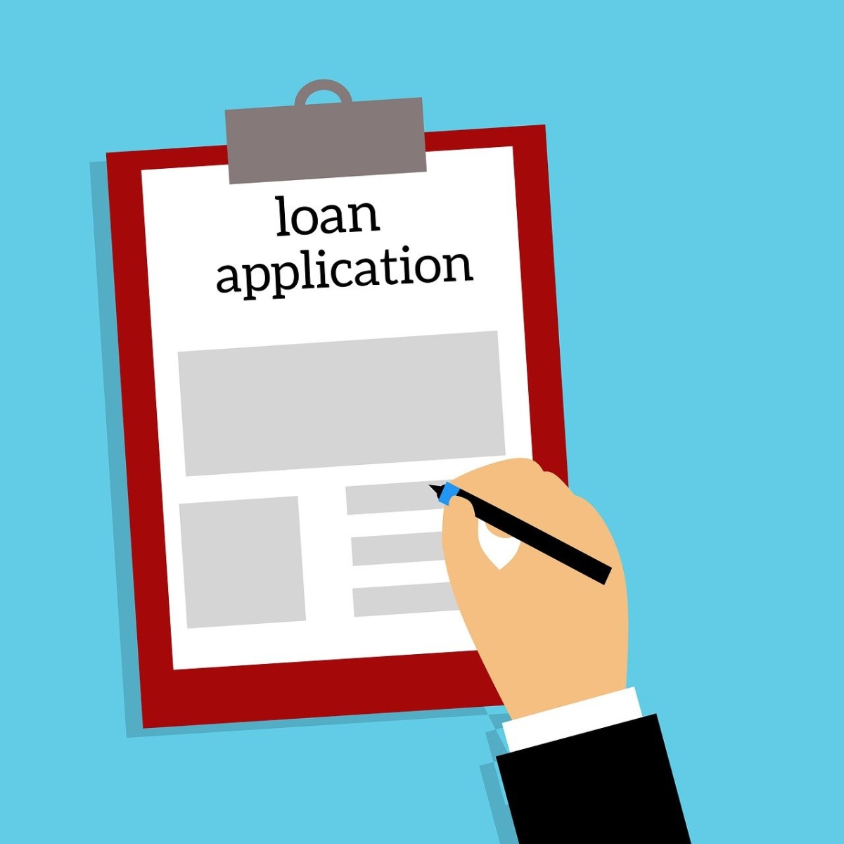 illustration of someone completing a loan application
