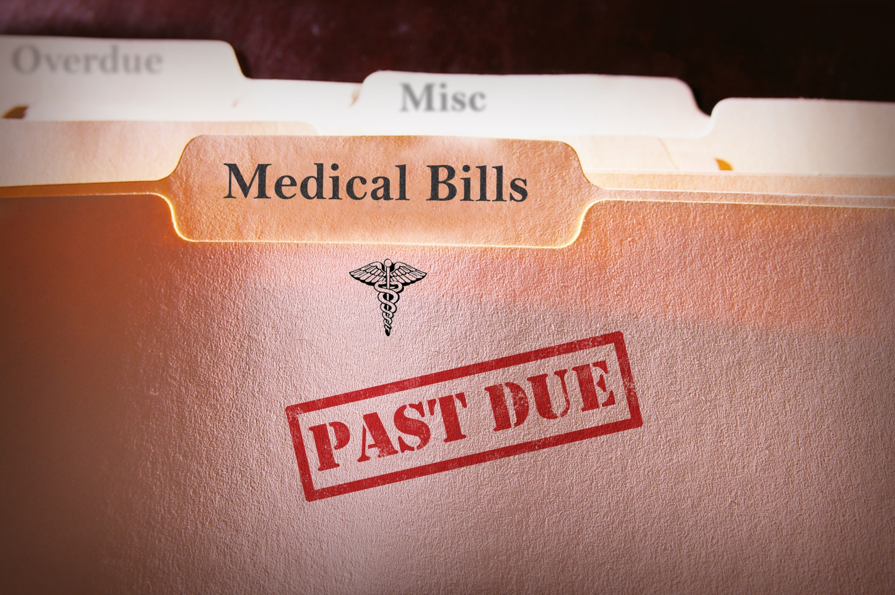 picture of overdue medical bill file